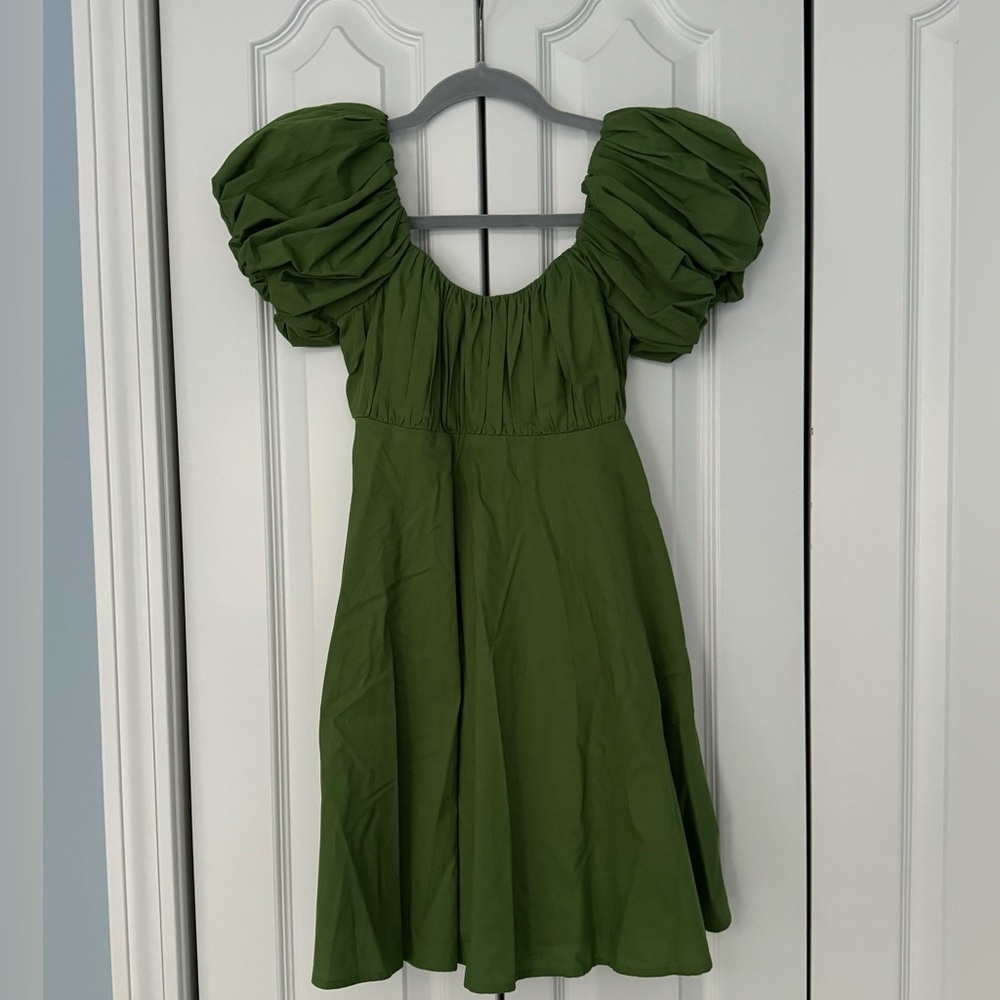 Abercrombie & Fitch Ruched Puff Sleeve Mini Dress